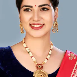 aadita Gold-Plated Multistrand Pearl Matinee Jewellery Set-picture-28