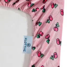 KLOTTHE Pink Printed Fitted DiKing Size wool Bedsheet with 2 Pillow Cover image 4