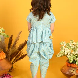 SAKA DESIGNS Girls Ethnic Motif Printed Angrakha Kurti with Dhoti Pants image 4