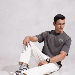 WROGN Pure Cotton Typography Printed Oversized T-shirt image 4