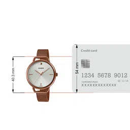 CASIO Enticer Ladies Rose Gold & White Analogue Watch A1812 LTP-E415MR-7CDF image 3