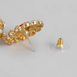 ASMITTA JEWELLERY Women 18K Gold-Toned & Coral Kundan Beaded Necklace Set with Maang Tika image 2