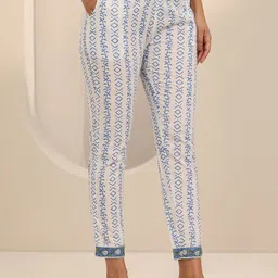 Libas Women Floral Printed Regular Gotta Patti Kurta with Trousers & With Dupatta image 5