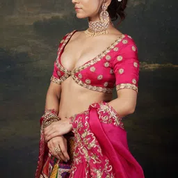 THETAA Embroidered Silk Ready to Wear Lehenga With Blouse And Dupatta image 2