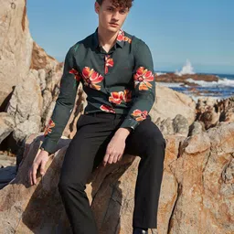 Mufti Classic Floral Printed Pure Cotton Shirt-image-65