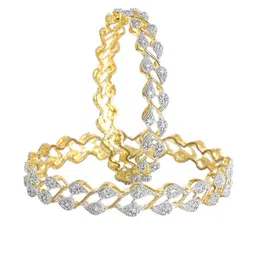 Estele Set Of 2 Rhodium-Plated Crystals-Studded Bangles image 2