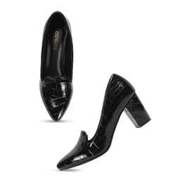 CORSICA Women Textured Pointed Toe Block Pumps image 5