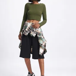 glitchez Slim Fit Crop Fitted Top image 5