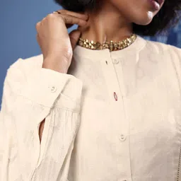 Taavi Cora Self Design Geometric Shirt Style Ethnic Dress With Inner image 4