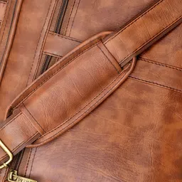 LOREM Tan Color Faux Leather 28L Laptop Bag For Men image 2