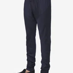 Manyavar Men Blue Printed Kurta & Churidar with Nehru Jacket image 4