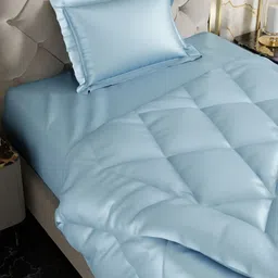Stoa Paris Blue Solid 3 Piece Single Regular Bedding Set image 3
