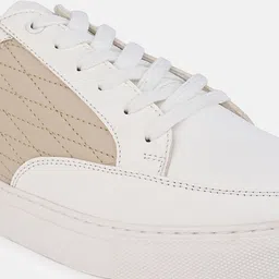Styli Men White And Beige Colourblocked Sneakers image 3