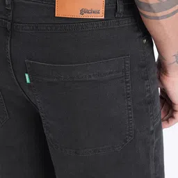 glitchez Men Loose Cropped Printed Stretchable Jeans image 4