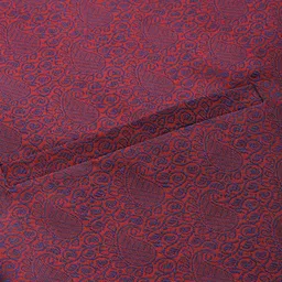 Anouk Men Maroon & Navy Blue Woven Design Jacquard Silk Nehru Jacket image 5
