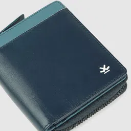 WROGN Men Teal Blue Zip Around Wallet image 2