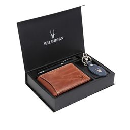 WildHorn Men Tan Brown & Blue RFID Protected Genuine Leather Accessory Gift Set-picture-24