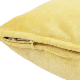 eyda Set Of 2 Yellow & Brown Embellished Velvet Square Cushion Covers image 3