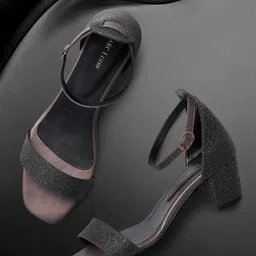 Marc Loire Women Grey Textured Block Heels-picture-36