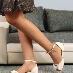 Carlton London Women Party Block Sandals with Bows image 4