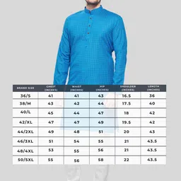 SHIWAM ETHNIX Men Blue Printed Kurta with Pyjamas image 2
