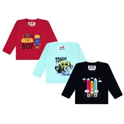 Superminis Boys Pack of 3 Graphic Printed Cotton T-shirt image 1