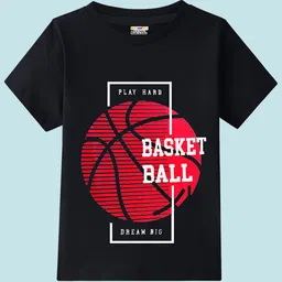 KUCHIPOO Boys Typography Printed Applique T-shirt Pack of 5 image 3