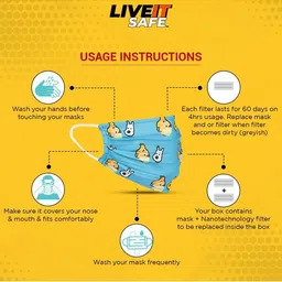 LIVE IT SAFE Unisex Pack Of 2 Printed 4-Ply Reusable Cotton Cloth Masks image 2