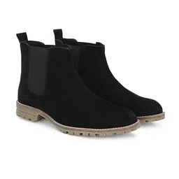 Hirels Men Solid Suede High-Top Chelsea Boots image 4