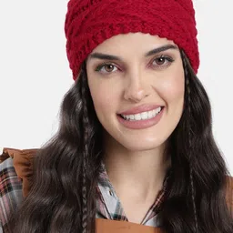 Magic Needles Unisex Red Handmade V Stitch Woven Headband-image-82