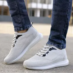 bacca bucci Men Grey Mesh Training or Gym Non-Marking Shoes image 3