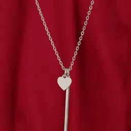 Carlton London Silver-Toned Brass Rhodium-Plated Necklace-picture-12