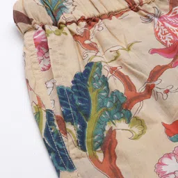 SANSKRUTIHOMES Women Peach-Coloured & Blue Pure Cotton Floral Printed Shorts Set image 2