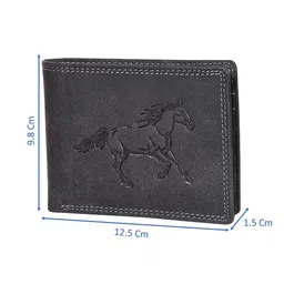 Sassora Men Animal Printed Embellished Leather Two Fold Wallet image 2