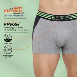 van heusen innerwear Van Heusen Men Grey Melange & Black Antibacterial Colour Fresh Trunks IHQETR1CGMA10049 image 5