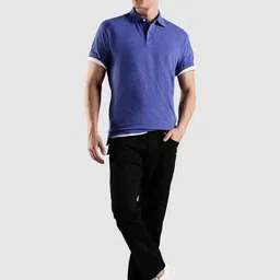 Tommy Hilfiger Men Solid Polo Collar Relaxed Fit Cotton T-shirt image 5