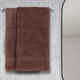 BIANCA Set Of 2 Brown Solid 500 GSM 100% Cotton Hand Towels-image-10