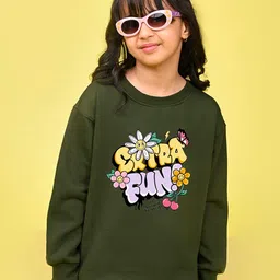 NUSYL Girls Typography Printed Oversized Fleece Sweatshirt-picture-17