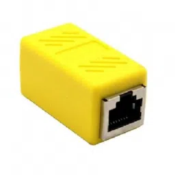 Yellow RJ45 Female To Female CAT6 Network Ethernet LAN Connector Adapter image 1