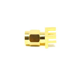 SMA Male Connector Straight Gold Plating 180 Degree Connector Plate Edge Mount image 2