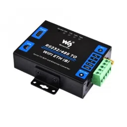 Waveshare Industrial Grade Serial Server RS232/485 To WiFi and Ethernet, Modbus Gateway, MQTT Gateway, Metal Case RJ45 network port image 1