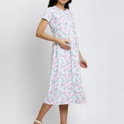 True Shape Floral Print Maternity Fit & Flare Midi Dress image 5