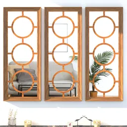 Art Street Set Of 3 Copper-Toned Decorative Wall Mirrors image 1