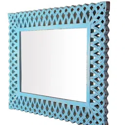 VAS collection home Blue Square Shape Wall Decor Mirror image 2