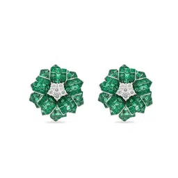 MISS JO 925 Sterling Silver Rhodium Plated Floral Studs image 1