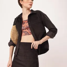 DressBerry Urban Chic Corduroy Shirt & Mini Skirt Co-Ords image 3