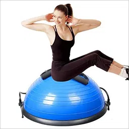 IRIS BB-739 PVC, ABS Exercise Ball with Resistance Bands and Foot Pump (Blue) image 3