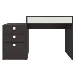 adona Eskada Study Desk cum Printer Table with 4 Drawers in Ivory Antique Ebony Colour image 4