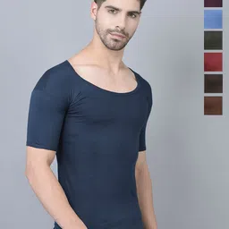 Dollar Pack Of 7 Round Neck Short Sleeves Pure Cotton Innerwear Vests image 1