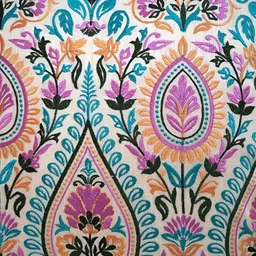 TARA- Sparkling Homes Blue & Pink Set of 4 Embroidered Square Cushion Covers image 2